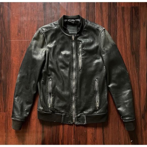 AllSaints Other - All Saints Kino Oversized Leather Bomber  Jacket Black Mens Size Small MSRP $599